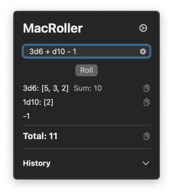 MacRoller Screenshot